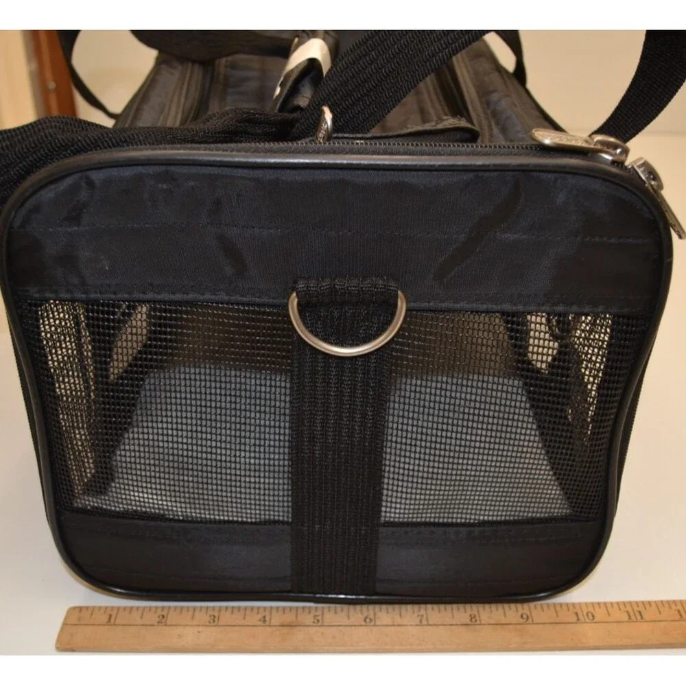 NWT Sherpa Orig Deluxe Pet Carrier XS/S Dog Cat Black Airline Approve $70 MSRP